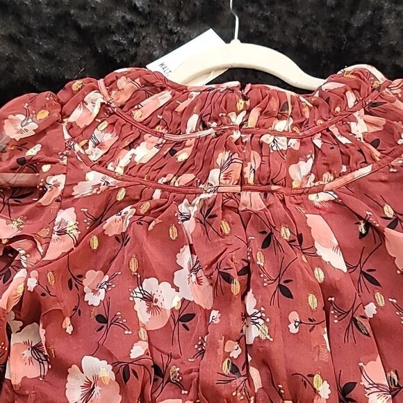 WALTER BAKER METALLIC FLORAL-PRINT BLOUSE SIZE - Picture 12 of 12